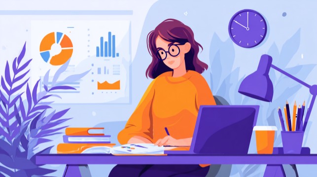 Woman working at desk